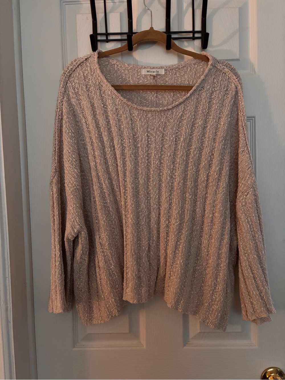Miracle Ribbed Scoop Neck Sweater — Blush Pink